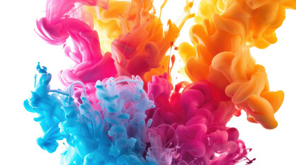 Obraz premium Colorful splash paint color powder festival explosion burst on transparent background