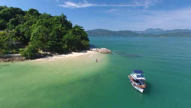Aerial view of Malv&atilde;o Island - Paraty, Rio de Janeiro, Brazil