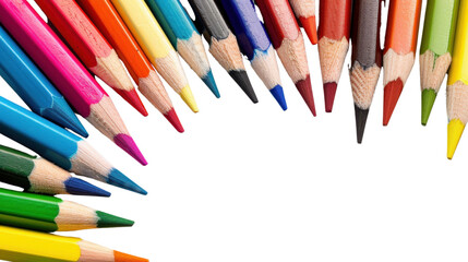 Fototapeta premium Colored pencils on transparent background