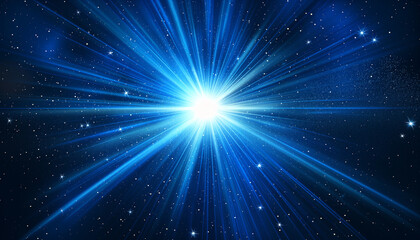 Naklejka premium Hyper Speed Warp Sun Rays or Explosion Boom for Comic Books Radial Background Vector, space stars comic book bg