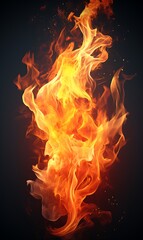 Fototapeta premium Fire flames isolated on black background