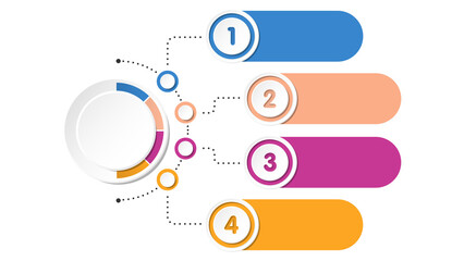Basic circle infographic with 4 steps, process or options.