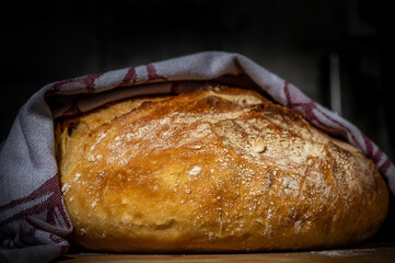 Closeup of freshly baked brown bread 1