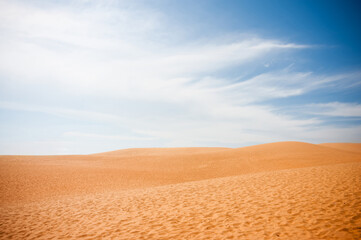 Red sand dunes Mui Ne Vietnam a popular tourist attraction for backpackers and holiday makers