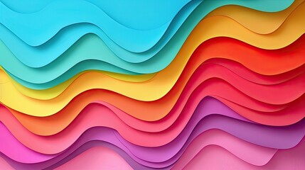 wavy background with paper cut style