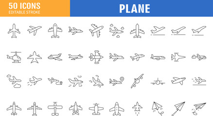  Plane icon set. Airplane icon vector. Flight transport symbol. Travel illustration. Holiday symbol