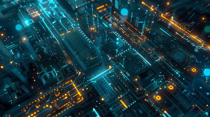 Technology internet network high speed. Abstract digital futuristic circuit, Cyber science tech, Innovation communication. illustration.