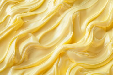 Obraz premium A close-up shot of yellow butter swirled in a smooth, creamy texture, perfect for baking. Generative AI
