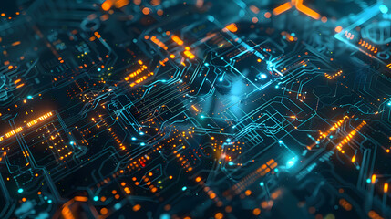 Fototapeta premium Technology internet network high speed. Abstract digital futuristic circuit, Cyber science tech, Innovation communication. illustration.