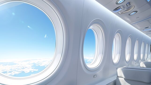 A view of the sky from the inside of an airplane