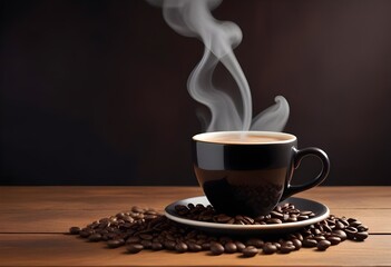 cup of coffee with bean