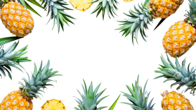Pineapple frame on transparent background - Powered by Adobe