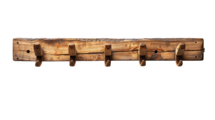 Coat rack wooden hanger on transparent background