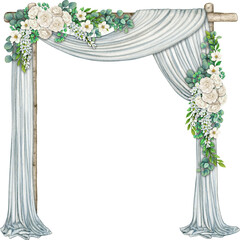 watercolor hand drawn wedding arch