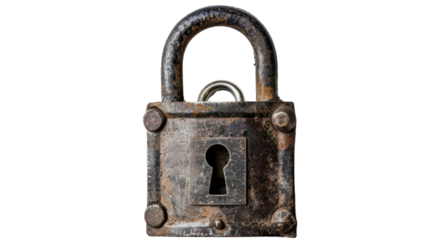 Padlock on transparent background