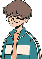 Cute boy with jacket illustration