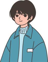 Cute boy with jacket illustration
