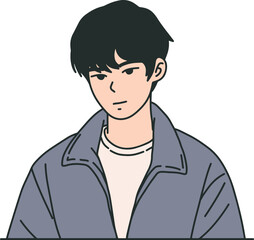 Cute boy with jacket illustration