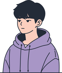Cute boy with jacket illustration