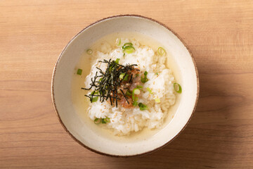 サーモンなめろう　茶漬け