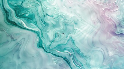 Obraz premium Abstract marble background with green and blue pattern. Liquid marble texture