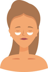 Woman enjoying a skincare treatment with under eye patches, promoting relaxation and beauty