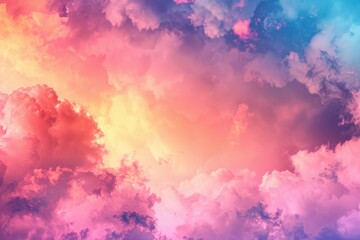 Vivid and Colorful Sunset Sky with Pink, Orange and Blue Clouds. Abstract, Background, Texture, Wallpaper