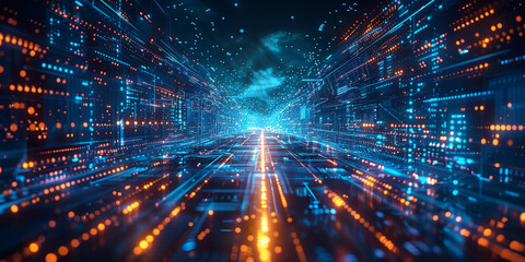 Technology background for technology processes, neural networks, AI, data transfer, encryption, digital archives, audio and visual presentations, science, education, medical imaging, virtual reality