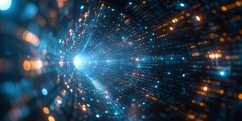 Obraz premium Technology background for technology processes, neural networks, AI, data transfer, encryption, digital archives, audio and visual presentations, science, education, medical imaging, virtual reality