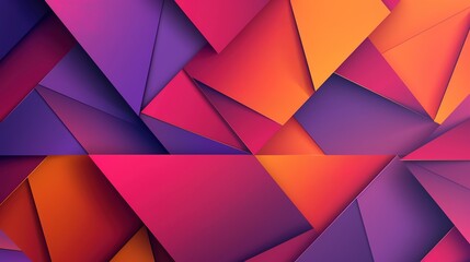 Obraz premium Geometric Elegance: Overlapping Polygons in Vibrant Shades of Purple, Red, and Orange