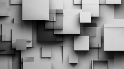 Geometric Harmony: Minimalist Intersecting Lines and Squares in Monochromatic Tones