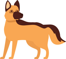 Alert german shepherd dog standing on guard, an illustration of a beloved and loyal canine companion