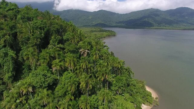 Aerial view of Saco do Mamangu&aacute; - Paraty, Rio de Janeiro, Brazil
