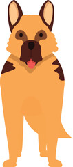 Illustration of a german shepherd dog standing with its tongue out