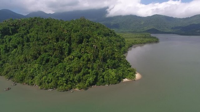 Aerial view of Saco do Mamangu&aacute; - Paraty, Rio de Janeiro, Brazil
