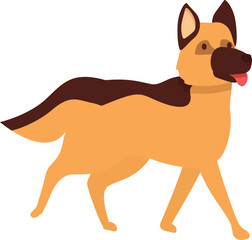 Illustration of a german shepherd dog walking with its tongue out