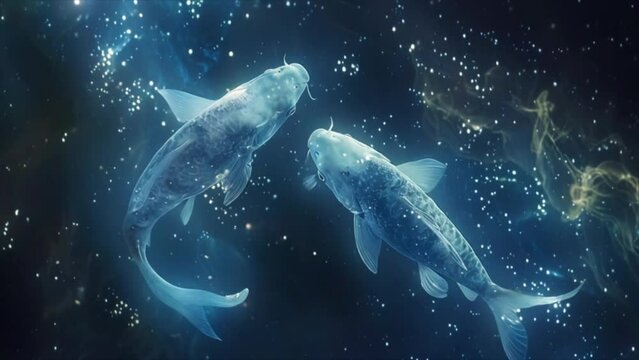 Pisces fish swimming in water symbol astrology zodiac sign Generative AI