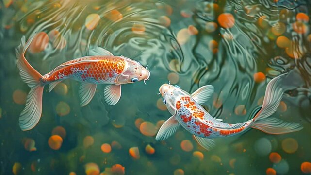Pisces gold fish swimming symbol astrology zodiac sign Generative AI