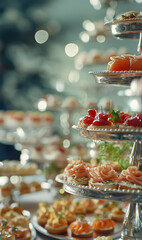 luxory fingerfood appetizer catering in an elegant event or wedding