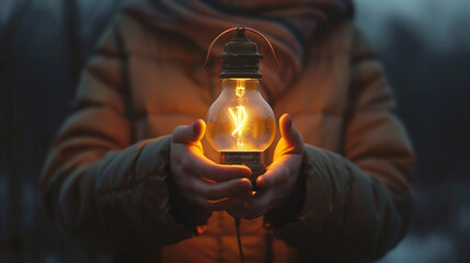 person holding a lantern