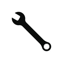 wrench icon vector design silhouette isolated on white background