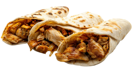 Tortilla wrap on transparent background