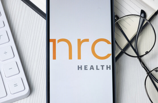 New York, USA - 21 June 2024: NRC Health Logo on Phone Screen, Company Icon