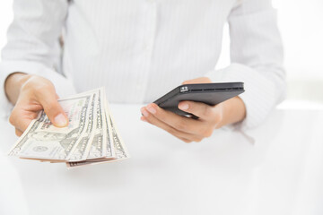 Business woman accounting concept financial in office