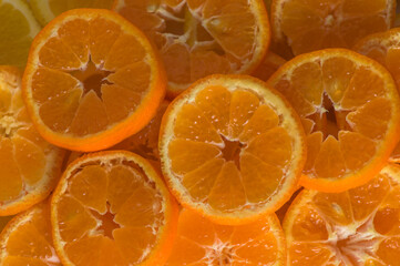 Fresh sliced mandarins orange wallpaper background 1