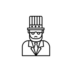 Uncle Sam icon from usa. Simple line Uncle Sam icon for templates. simple design icon illustration, suitable for use in web design and mobile applications, logo illustration. Symbol, pixel graphic.