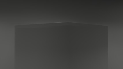 Fototapeta premium 3d render of black box with white fog in black background
