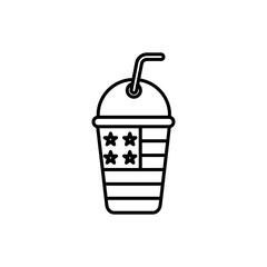 Icon America Drink. related to America symbol,simple design icon logo illustration,suitable for use in web design and mobile applications, logo illustration. Symbol, pixel graphic.