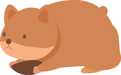 Charming illustration of a hamster holding a seed, perfect for projects related to pets, nature, and animal cuteness