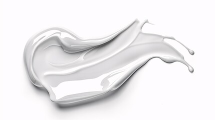 glossy white paint or liquid with a smooth, flowing texture, isolated on a white background.